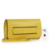 Geanta plic din piele naturala DiAmanti Raffaella Galben Lime